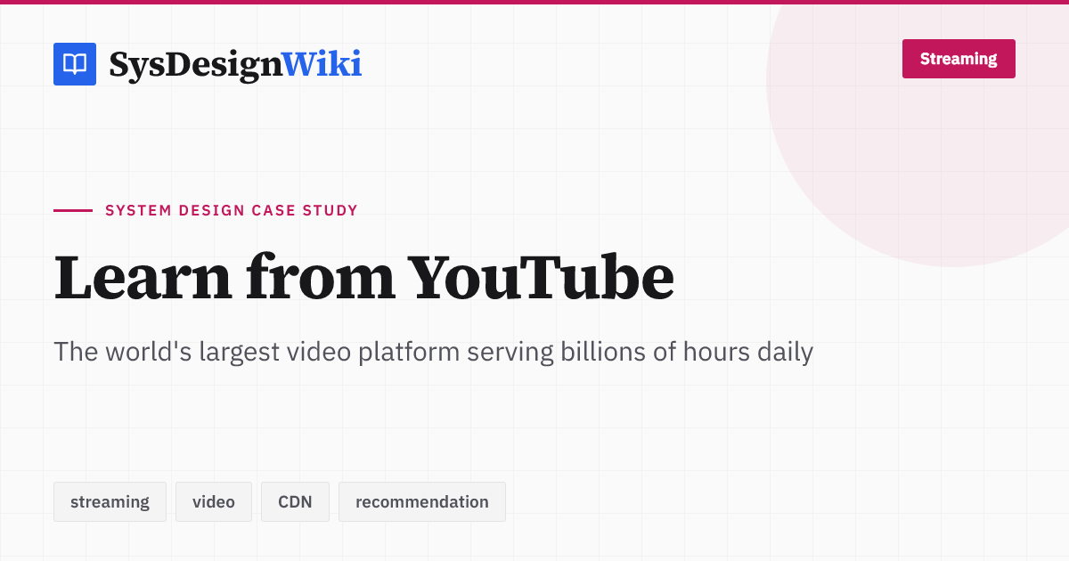 YouTube - System Design Case Study